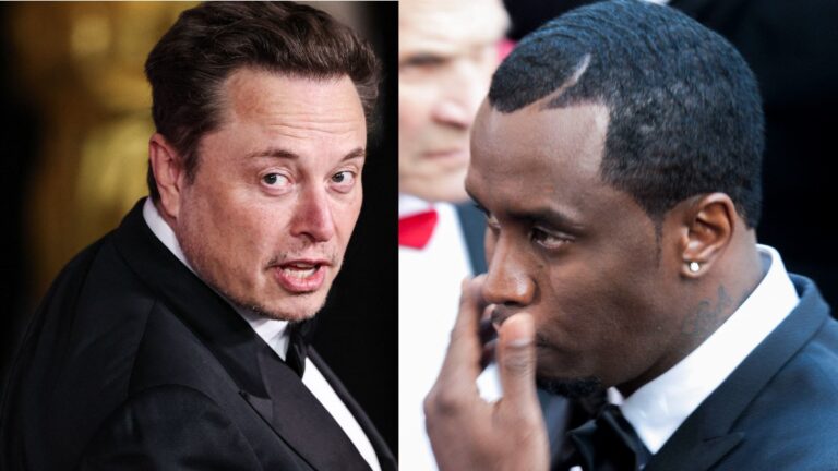 Elon Musk and Diddy photo merge.