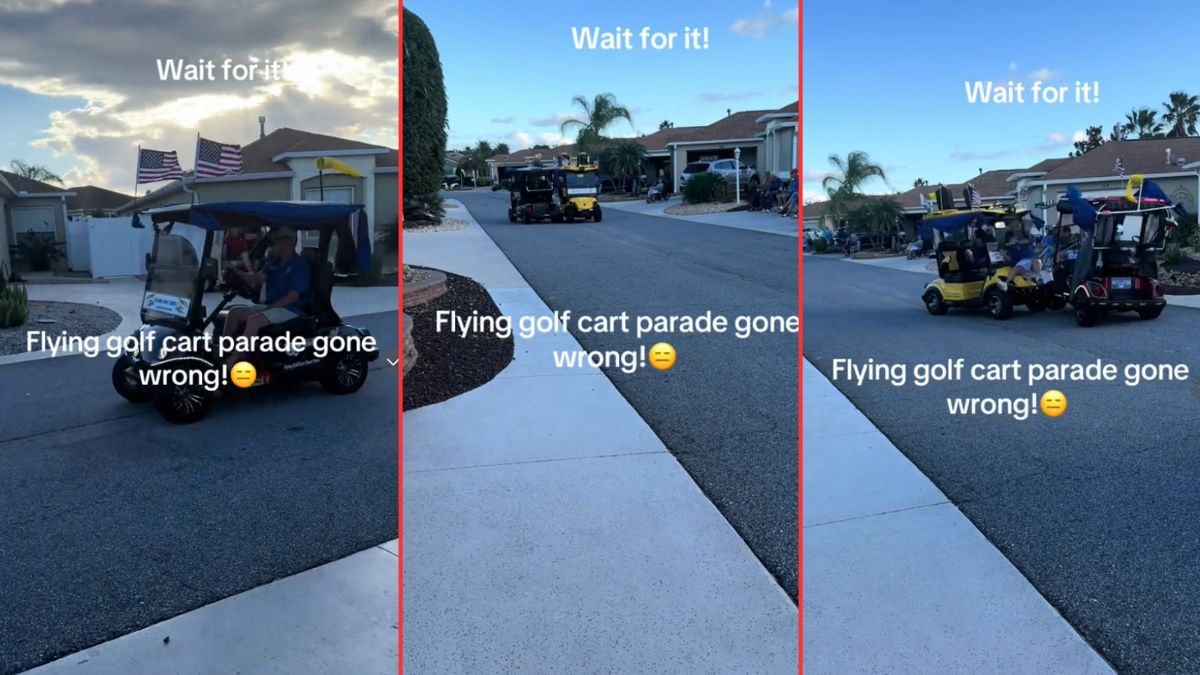 Golf Cart Parade Sends Man Flying in Viral Video: ‘Doesn’t a Parade Usually Go In One Direction?’