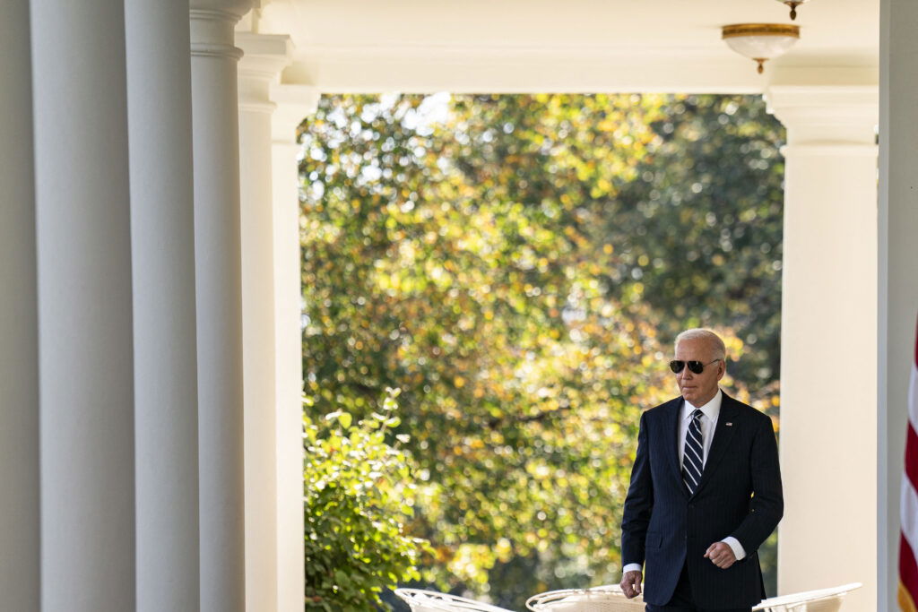 President Joe Biden makes a statement on the 2024 election