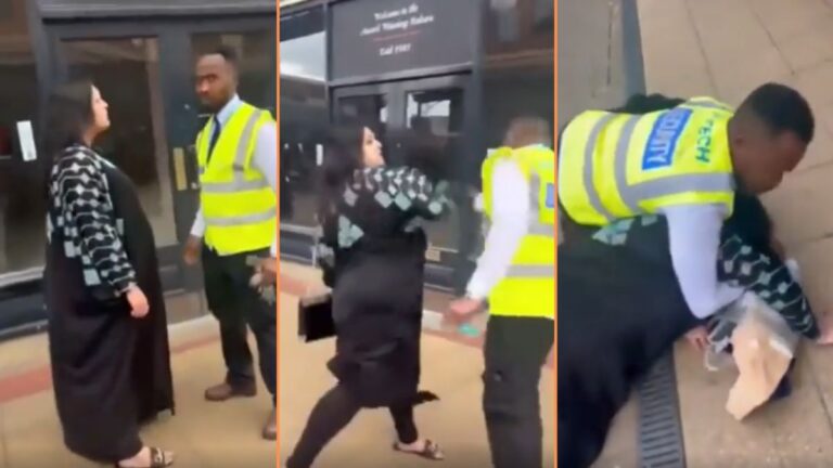 Karen Lands a Mean Right Hook on a Security Guard in Viral Clip ‘Definitely Not Her First Rodeo'