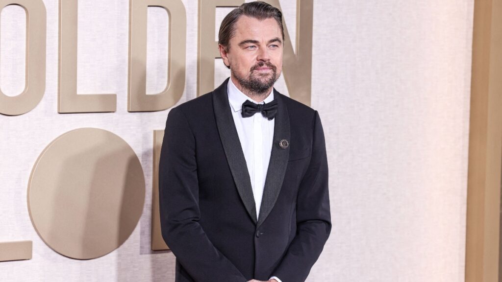 Leonardo DiCaprio at the Golden Globes.