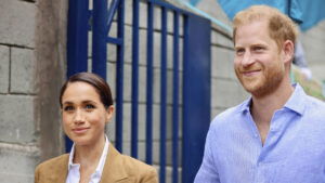 Meghan Markle and Prince Harry on their tour of Colombia, which focuses on education and youth empowerment, and was welcomed by students and staff at the school. 16 Aug 2024