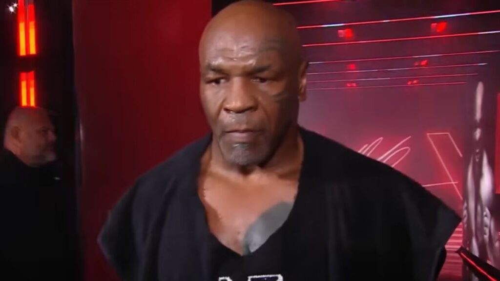 Mike Tyson walking out for Jake Paul fight