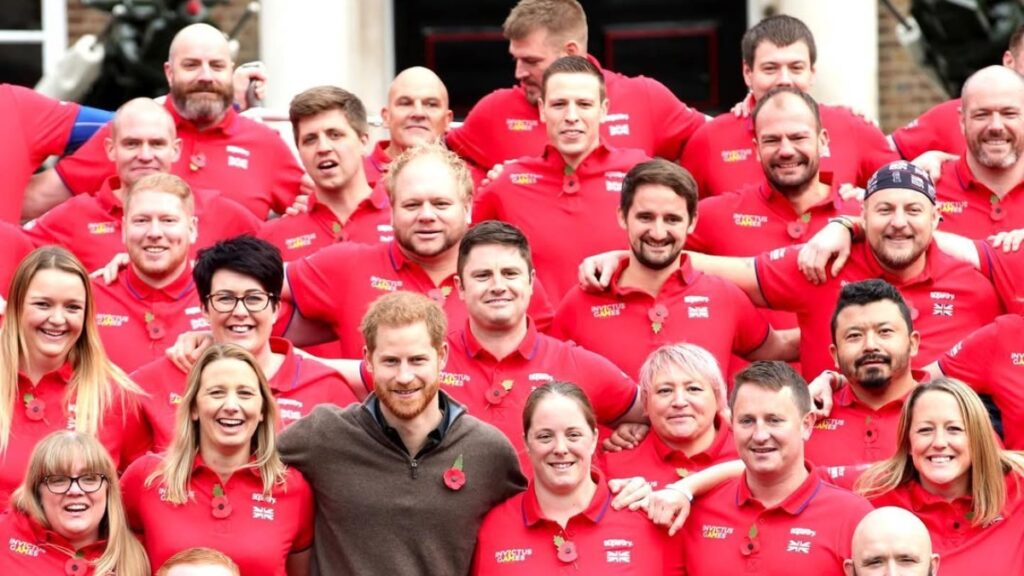 Prince Harry with the 2020 Invictus Games team UK.