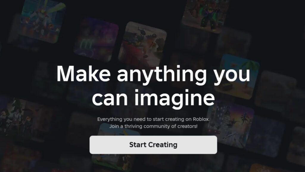 The "make anything" that greets you when you get started with Roblox Studio