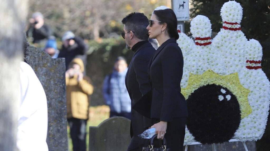 Simon Cowell and his partner Lauren Silverman arrive at Liam Payne's Funeral