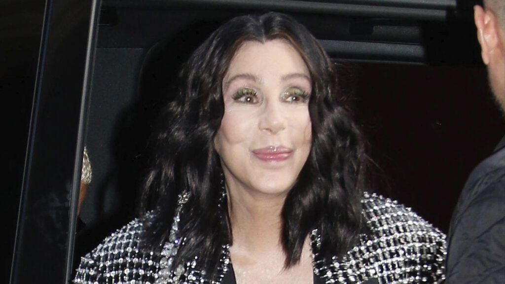 Cher and Alexander Edwards are seen arriving at their hotel during Paris Fashion Week