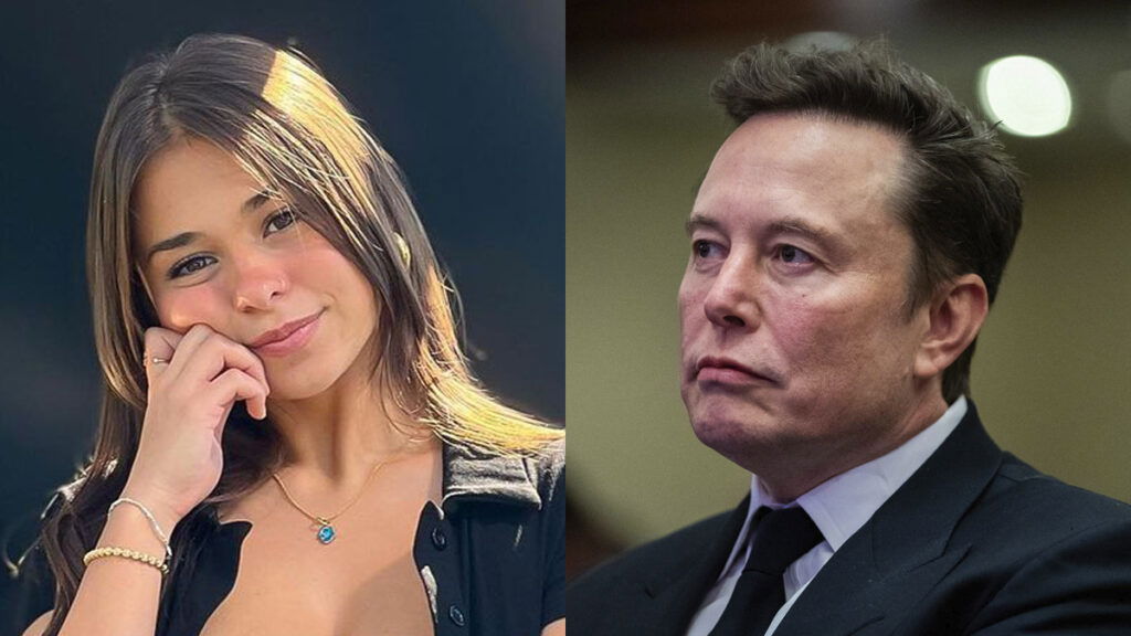 A photo collage of Sophie Rain and Elon Musk