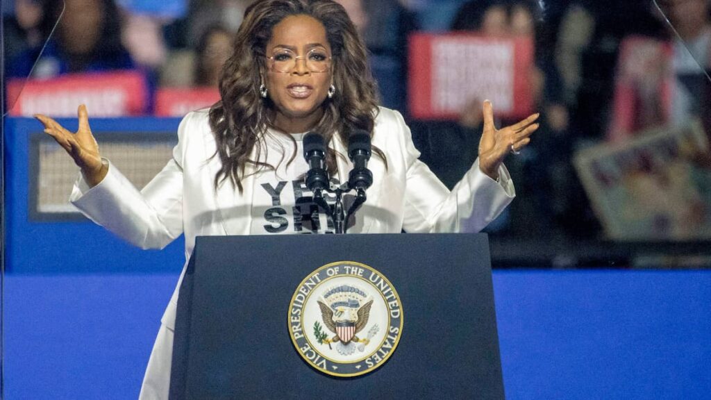 Oprah at a Kamala Harris rally.