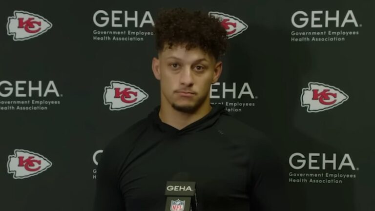 Patrick Mahomes during a post-game interview.