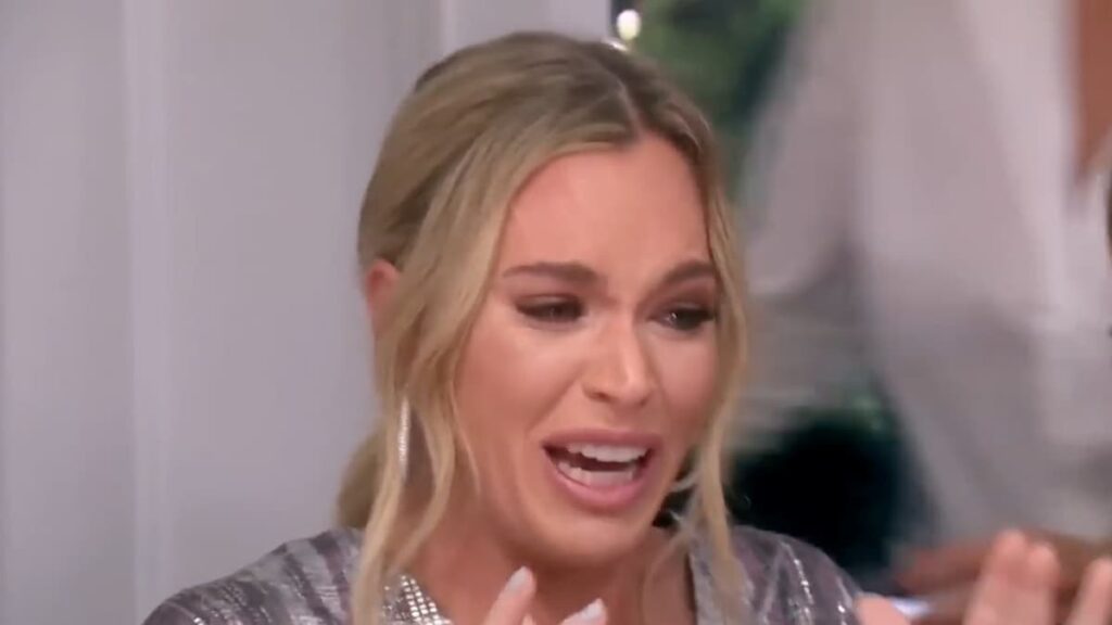 Teddi Mellencamp crying during a scene on RHOBH.