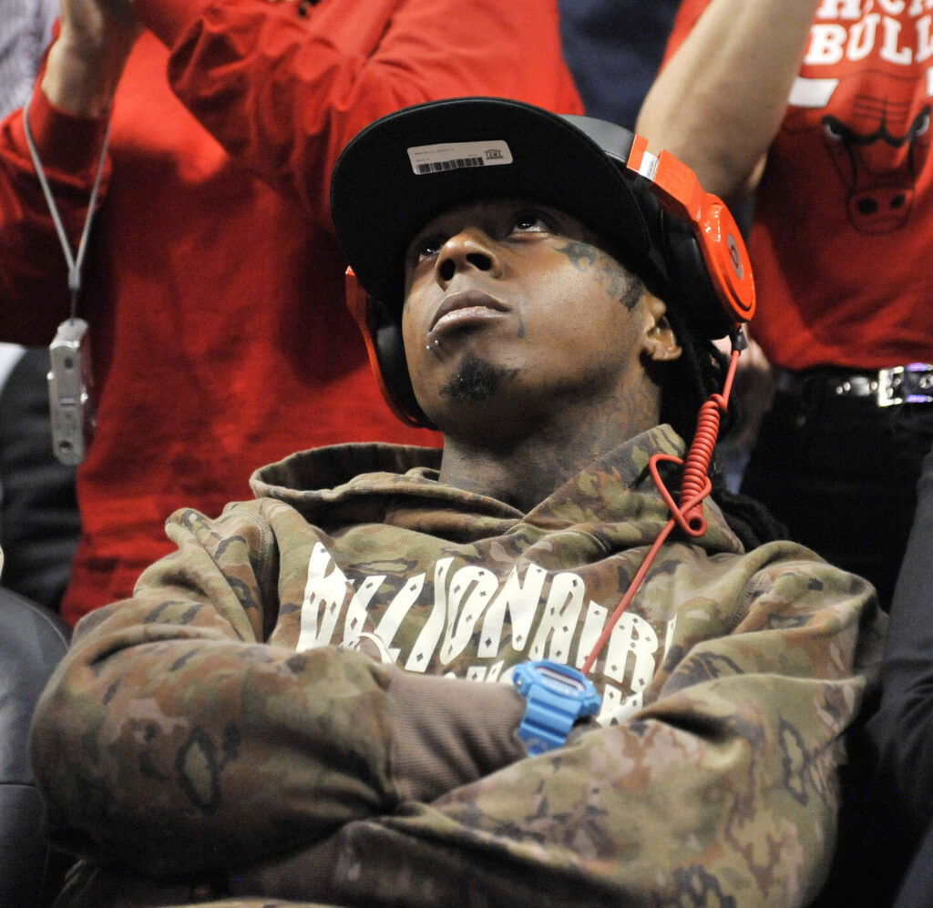 Rapper Lil Wayne watches Bulls play Heat in Chicago