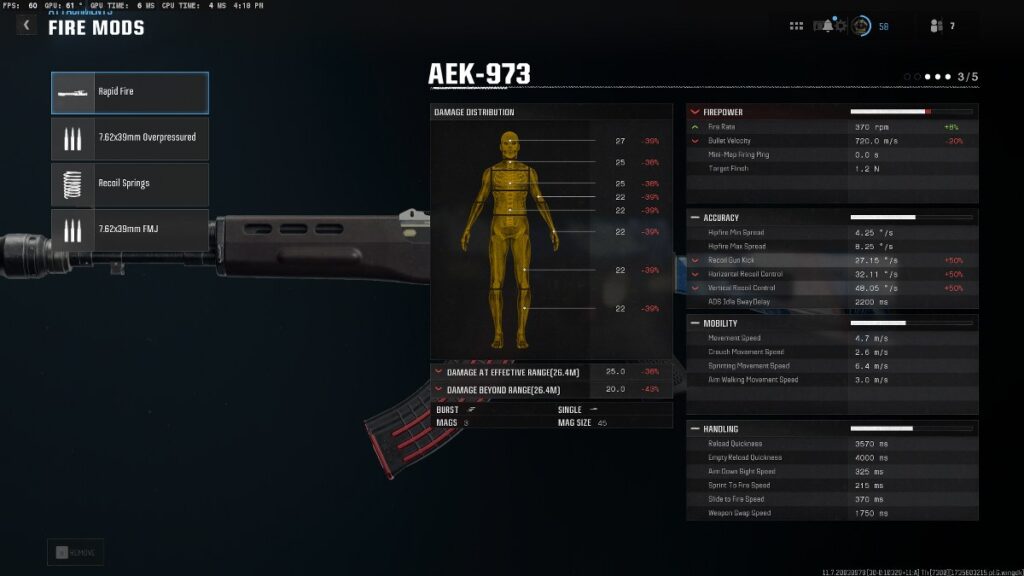 AEK-973 Rapid Fire stats