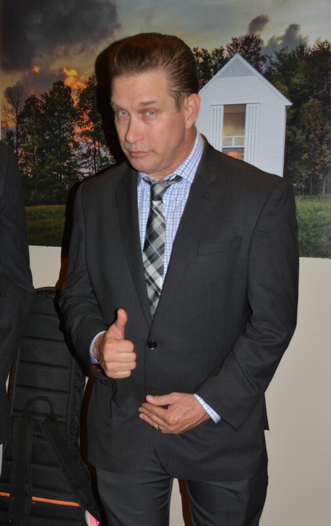 Stephen Baldwin is presented with the Humanitarian Honoree award at the Core Club A-Place To Be Me Inaugural Fundraiser