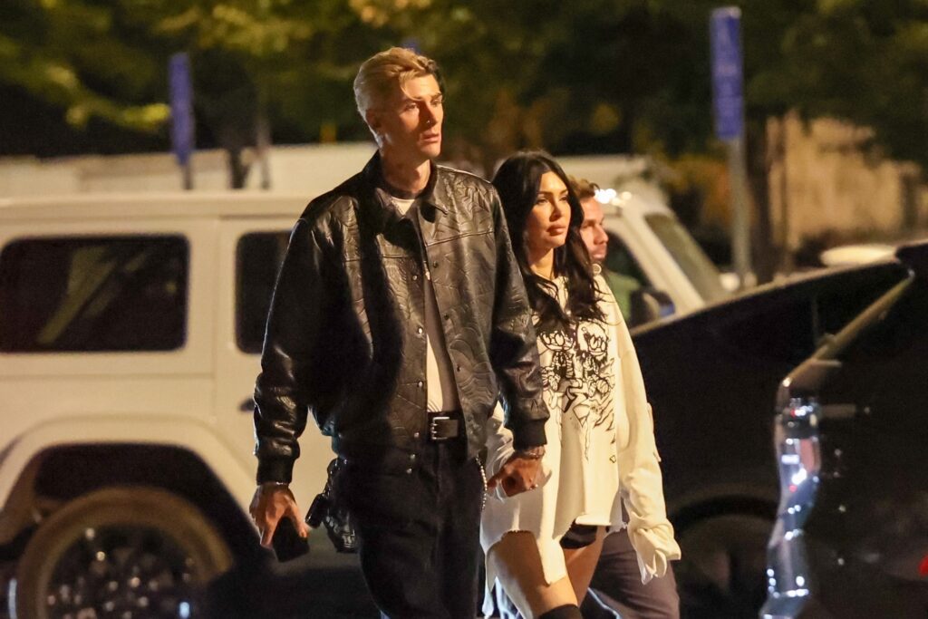 *EXCLUSIVE* MGK and Megan Fox step out with his mother for dinner and a quick stop at Erewhon **WEB MUST CALL FOR PRICING**