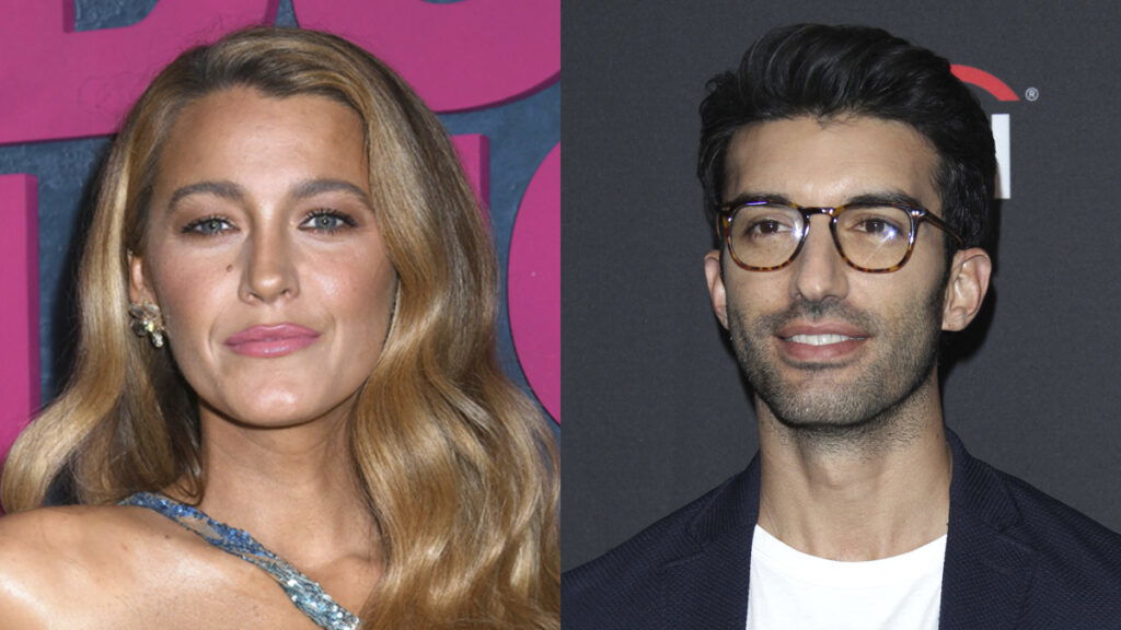 A photo collage of Blake Lively and Justin Baldoni