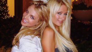 Paris Hilton poses with pal Britney Spears.