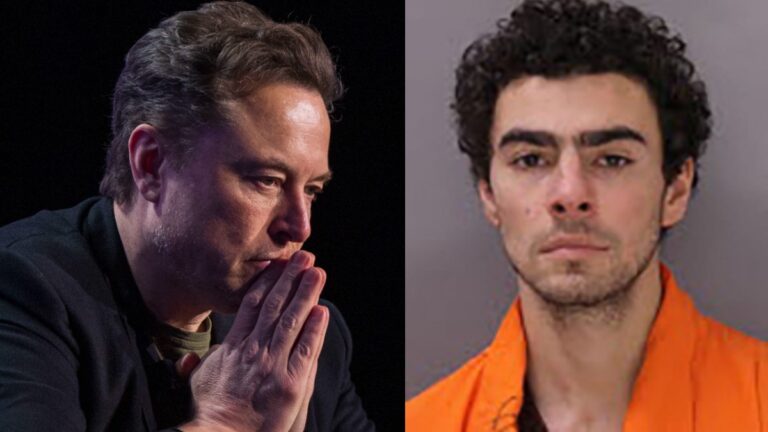 Tesla CEO Elon Musk and alleged CEO-Killer Luigi Mangione photo merge.