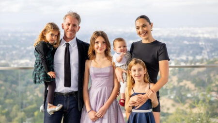 A photo showing Gal Gadot and her family