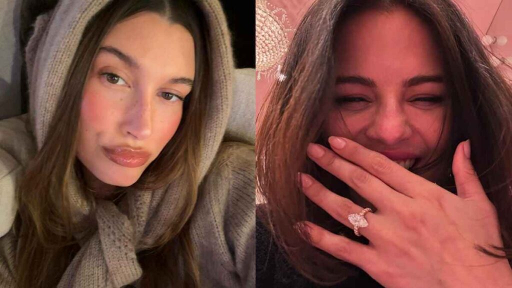 Hailey Bieber reacts to Selena Gomez and Benny Blanco's engagement on Instagram