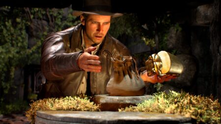 Indiana swaps an artifact for a weighted bag in Indiana Jones and the Great Circle