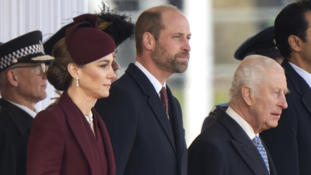 Kate Princess of Wales and William Prince of Wales attend the Ceremonial Welcome with King Charles