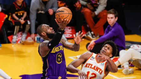 LeBron James and his Los Angeles Lakers face off against the Atlanta Hawks