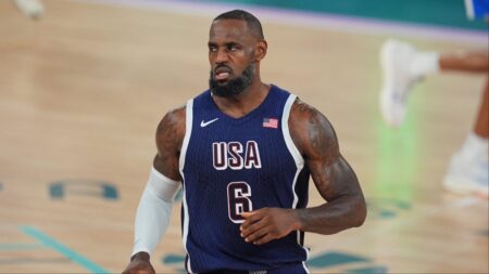 LeBron James during Team USA's men's basketball final 2024