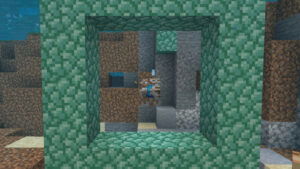 A conduit operational underwater in Minecraft