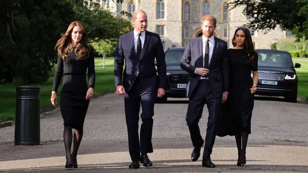 Princess Diana's Sons Prince William and Prince Harry with their wives Kate Middleton and Meghan Markle