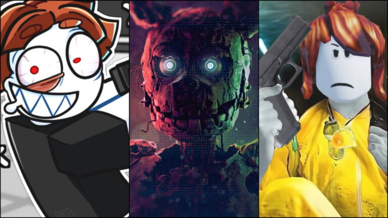 Characters from Asylum Life, FNAF: Co-Op, and Survive 100 Days in Nuclear Shelter Roblox