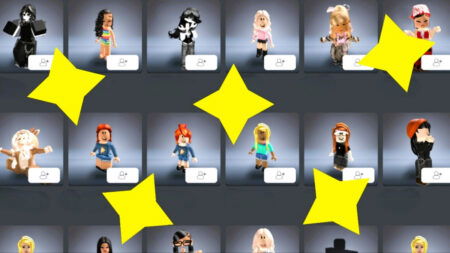 The portraits of various characters in Roblox