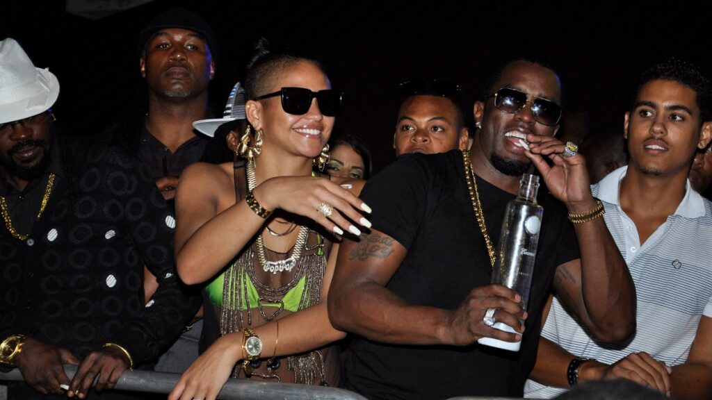 Diddy partying with ex-girlfriend Cassie Ventura years before sex trafficking scandal.