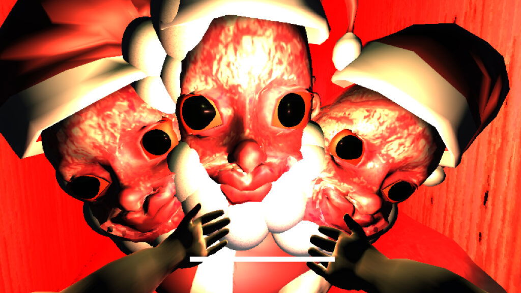 A three-headed Santa Monster