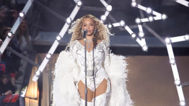 Beyonce during her Christmas Day performance.