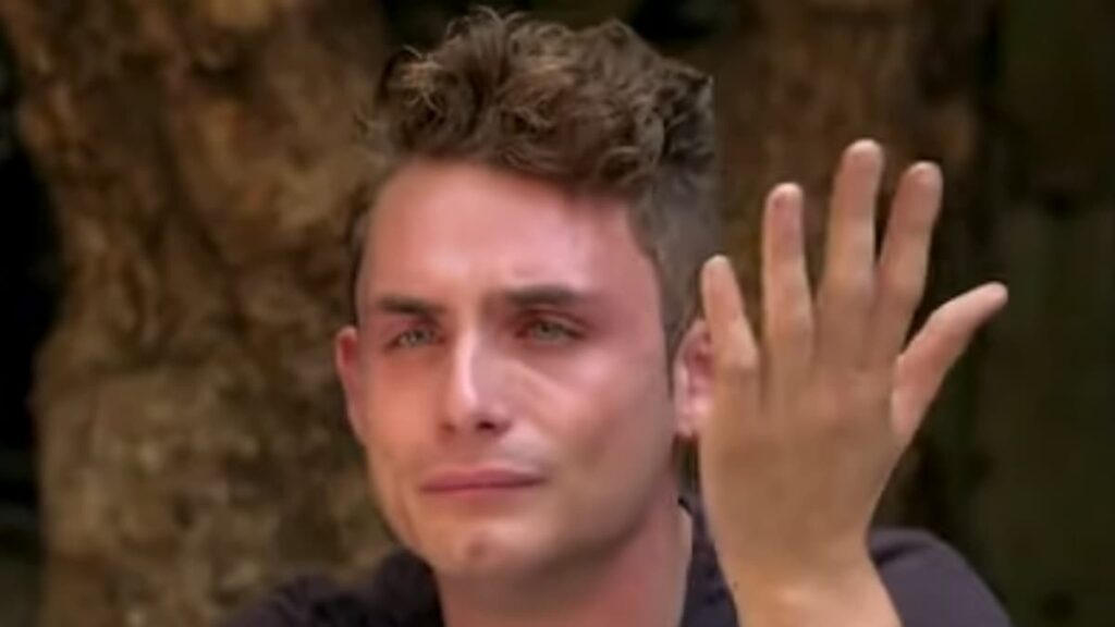 DJ James Kennedy crying during an episode of Vanderpump Rules.