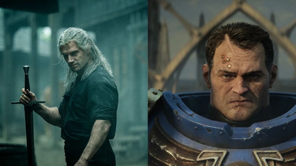 A shot of Henry Cavill from The Witcher and Warhammer 40,000: Space Marine 2