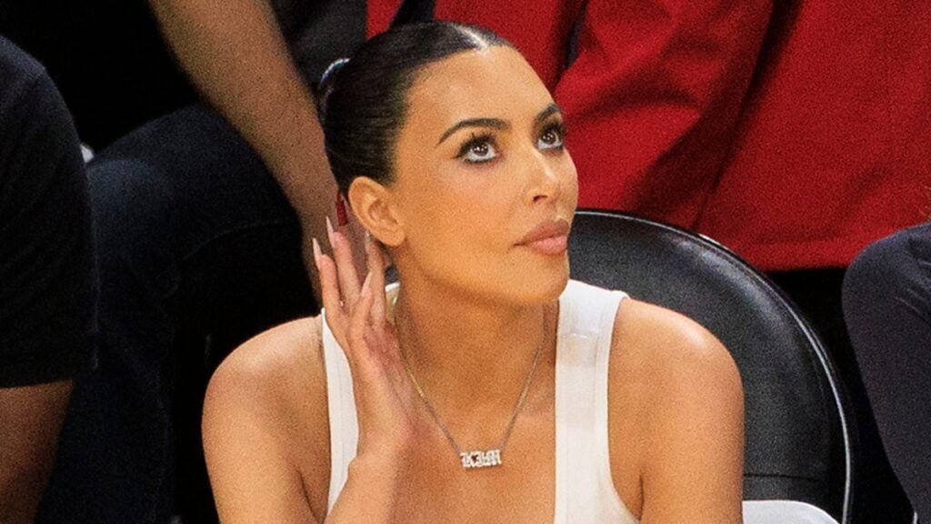 Kim Kardashian at a Lakers game.