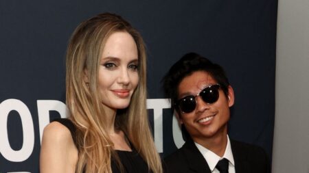 Angelina Jolie and son Pax at the ‘Without Blood’ premiere during the 2024 Toronto International Film Festival