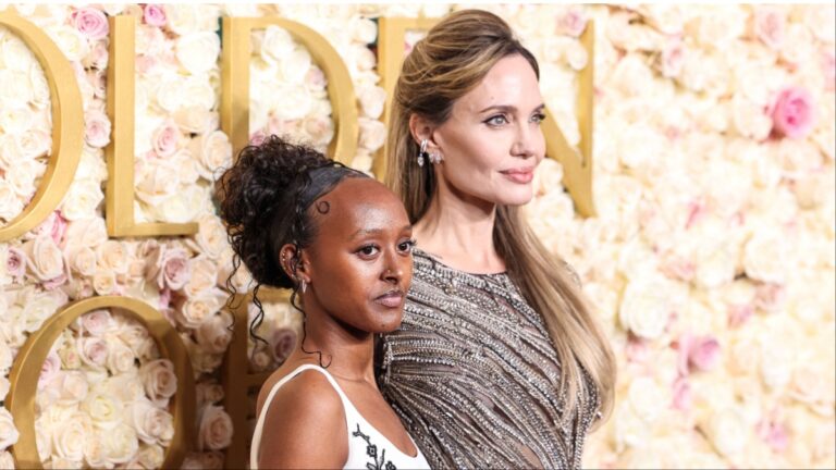 Angelina Jolie at the 82nd Annual Golden Globe Awards with her daughter, Zahara Jolie