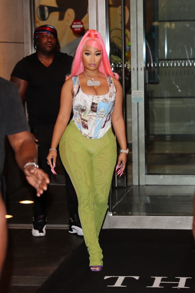 Nicki Minaj checks out of her hotel after her epic night at the MTV VMA's