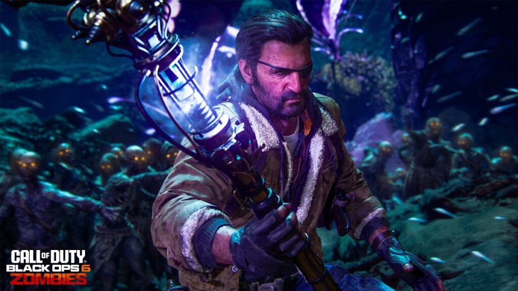 Black Ops 6 Zombies Weaver holding the Ice Staff