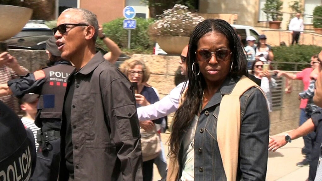 Barack Obama and Michelle Obama visit Montserrat monastery