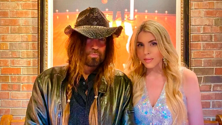 Billy Ray Cyrus and his ex-wife Firerose pose together