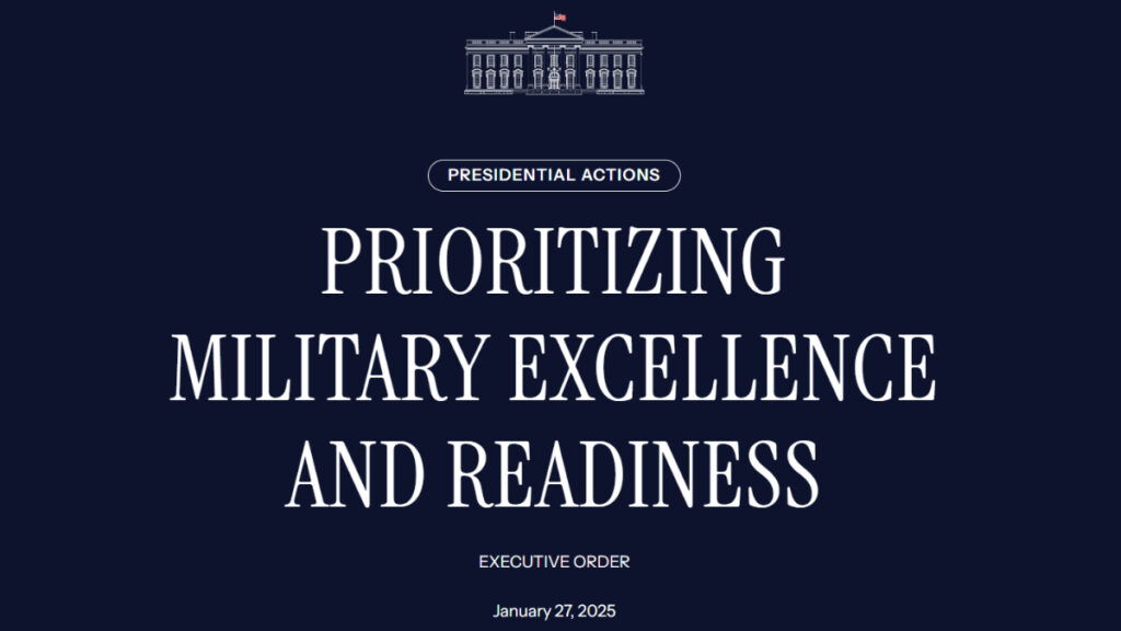 The title of Trump's transphobic Executie Order regarding military readiness