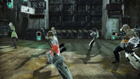 Heroes pose with their weapons in combat in Freedom Wars