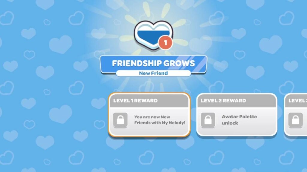 Hello Kitty Island Friendship Levels