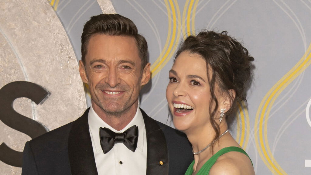 Hugh Jackman and Sutton Foster at the 75th Annual Tony Awards