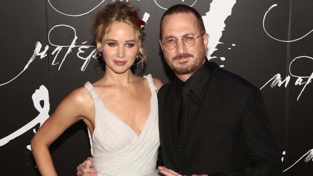 Jennifer Lawrence and Darren Aronofsky at the 2017 premiere of Mother!