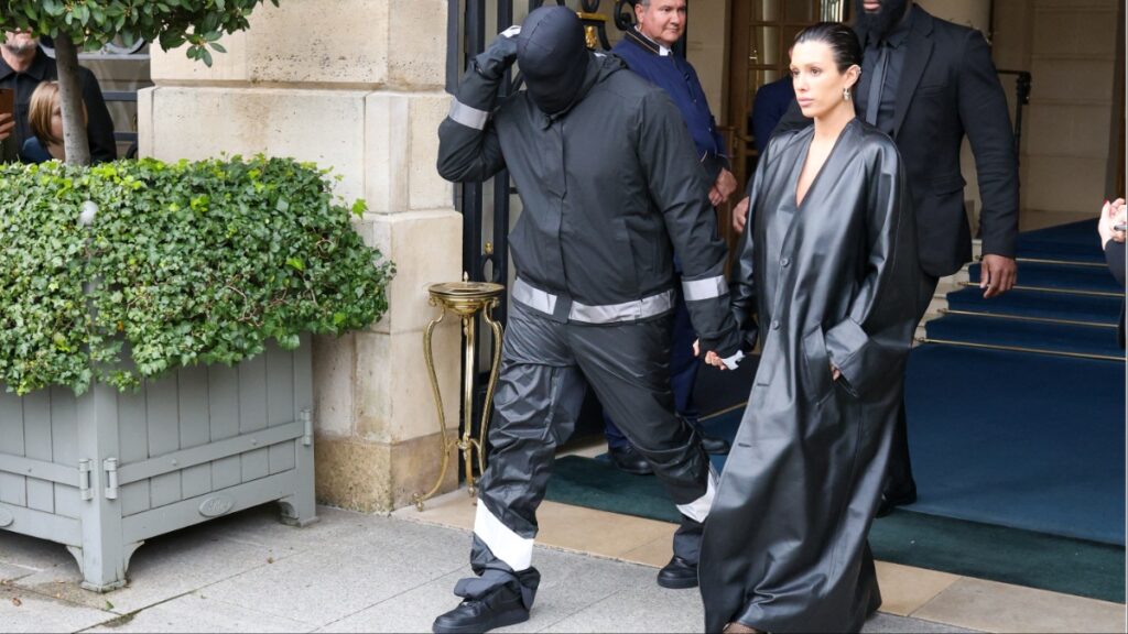 Kanye West and his wife Bianca Censori leaving a hotel